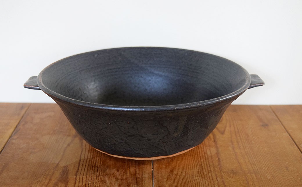  手作り 個鍋 （一人前の土鍋） 1個 【黒】