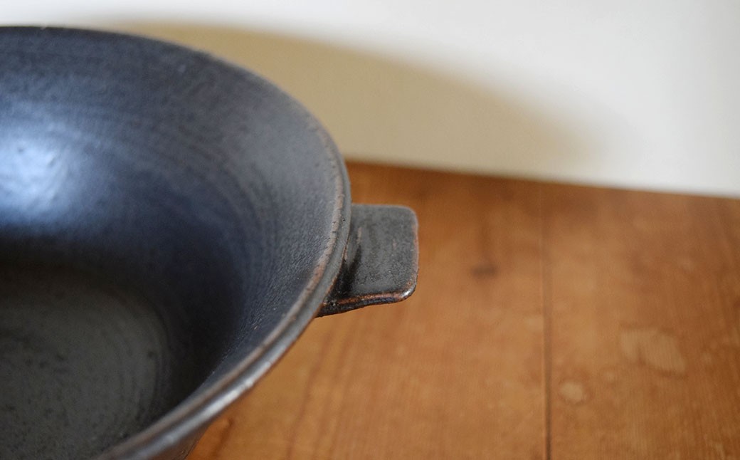 手作り 個鍋 （一人前の土鍋） 1個 【黒】