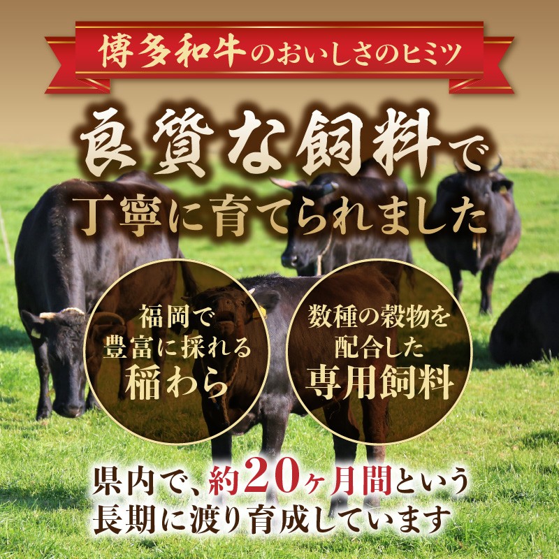良質な飼料で丁寧に育てられた博多和牛です