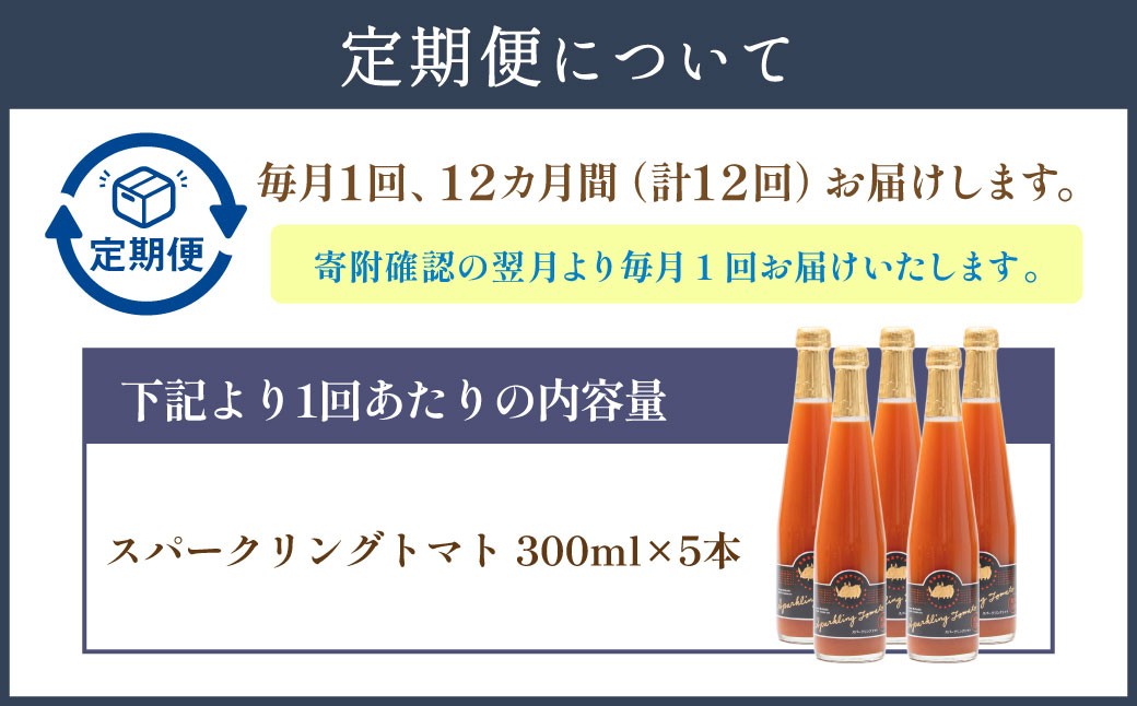 【12回定期便】 北海道サイダー スパークリングトマト 5本セット×12回 計60本