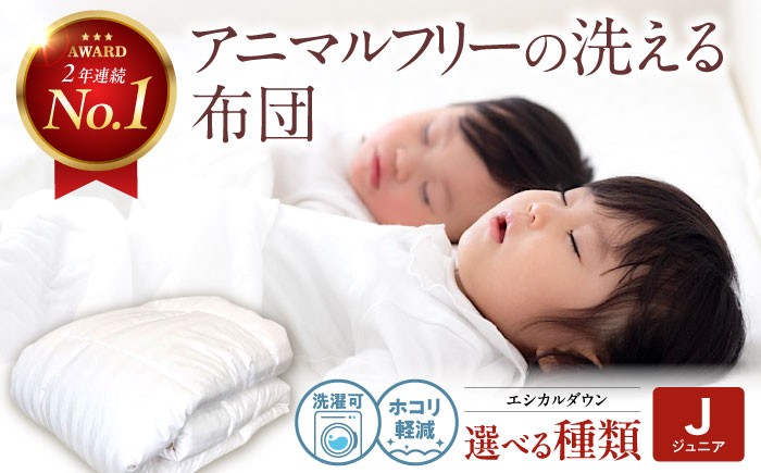 世界初特許取得! 洗える 羽毛布団 日本製 ジュニア 掛け布団 ふとん 寝具 