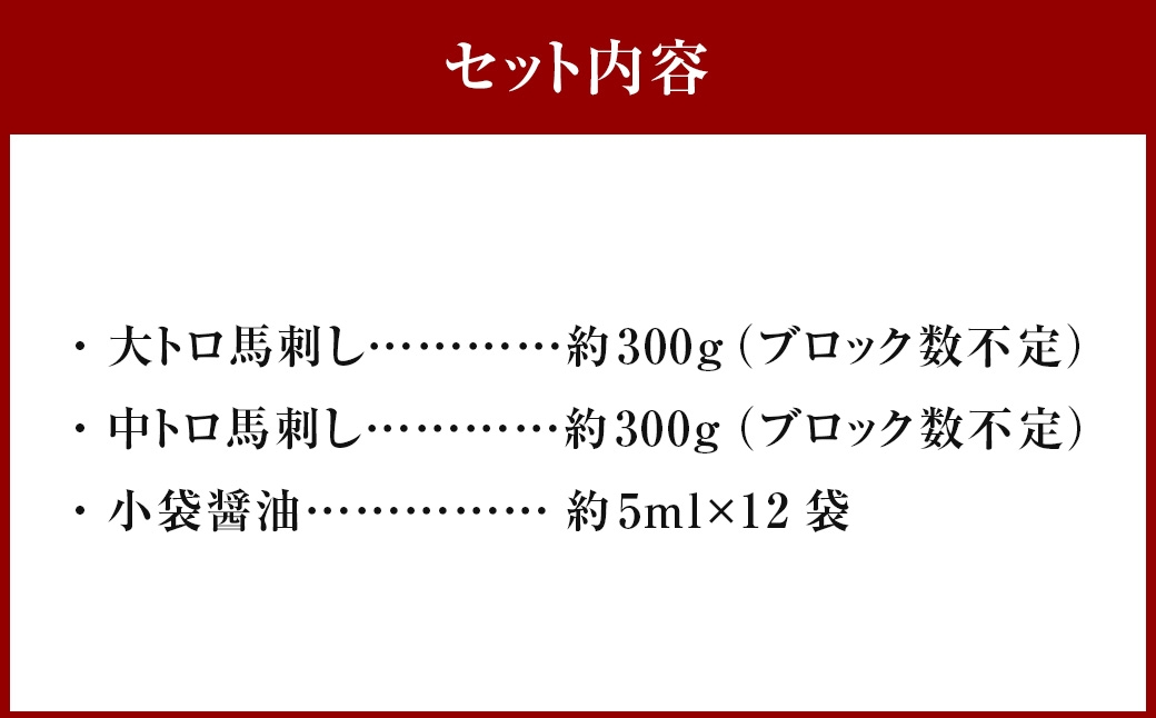 大トロ・中トロ馬刺しのセット 約600g（各約300g）