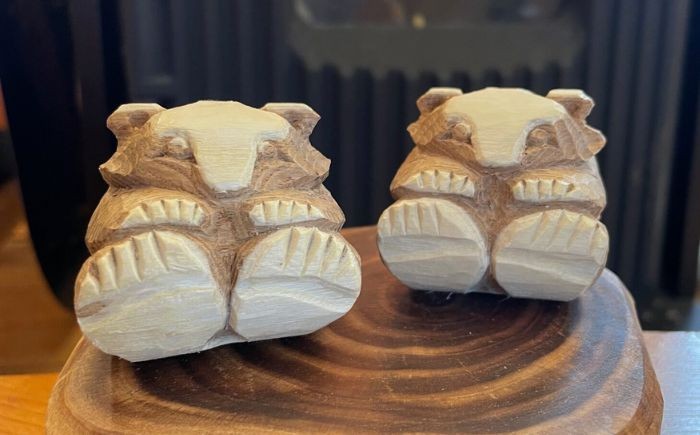 北海道 木彫り 民芸品 どんころ熊 クマ 熊 くま 置物 オブジェ ハンドメイド