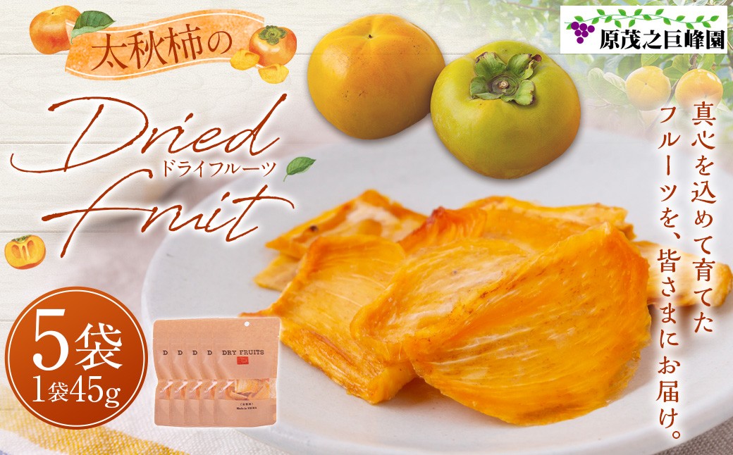 原茂之巨峰園 太秋柿のドライフルーツ (45g×5袋)