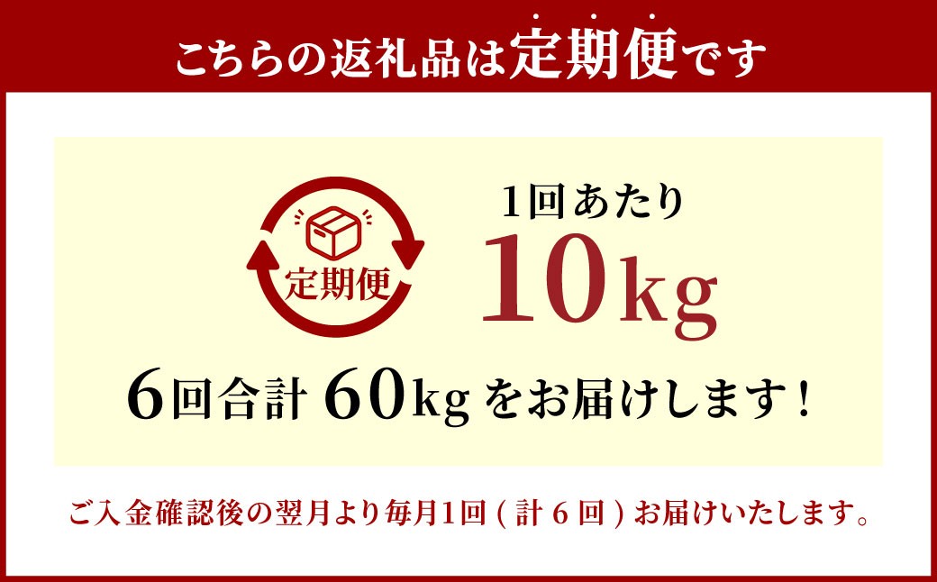 【6ヶ月定期便】大分県産 ヒノヒカリ 10kg×6回 計60kg