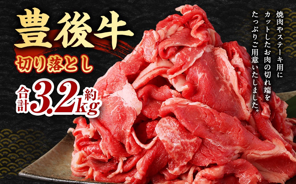 豊後牛 切り落とし 合計約3.2kg (約400g×8パック) 牛肉 国産 大分県産