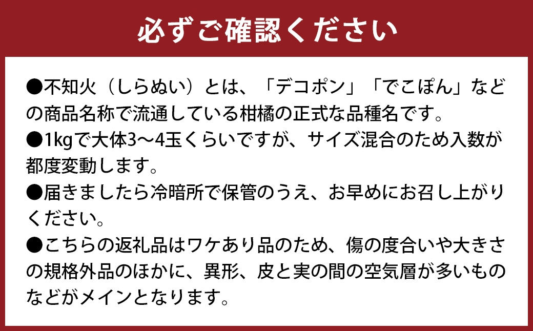 環境マイスターの不知火 訳あり 10kg