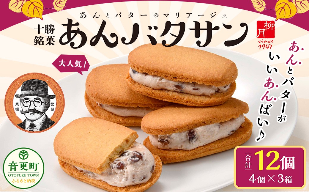「柳月」あんバタサン12個セット【B77】