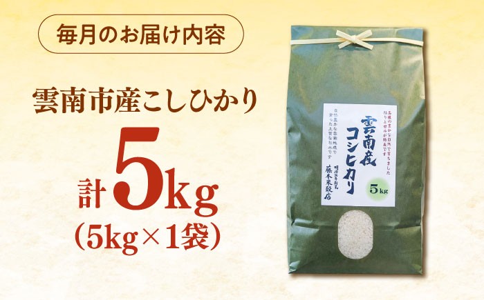 米 定期便 令和7年産 R7年産 コシヒカリ 島根 雲南