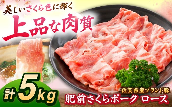 肥前さくらポーク ロース 500g × 10パック 計 5kg| 豚肉 ロース 国産 小分け  しゃぶしゃぶ 豚 大容量 | 