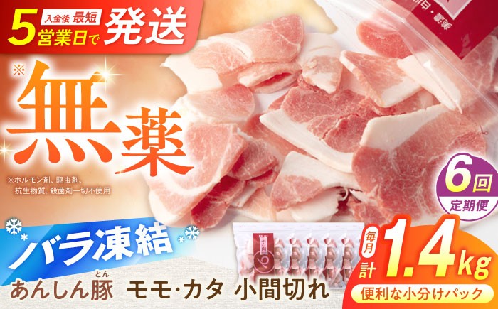 あんしん豚のモモ・カタの小間切れが盛られております。小間切れのため、様々の料理に活かせます。入金後最短5営業日で発送いたします。