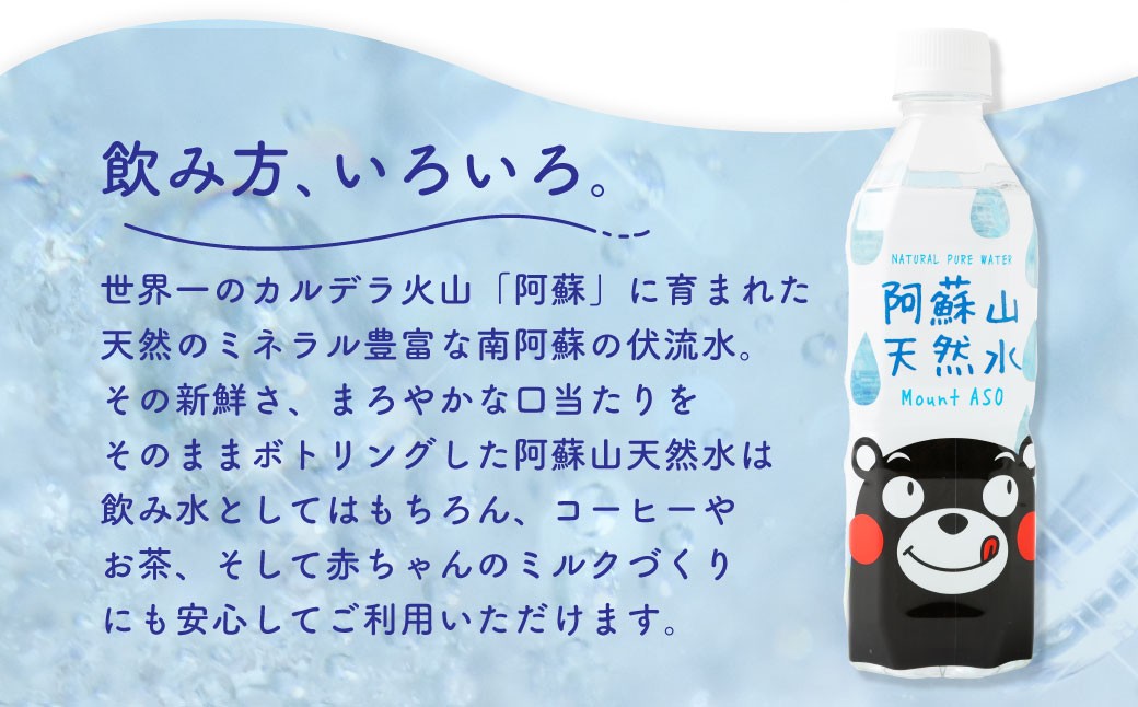 熊本のおいしいお水 阿蘇山天然水 500ml×48本（2ケース）