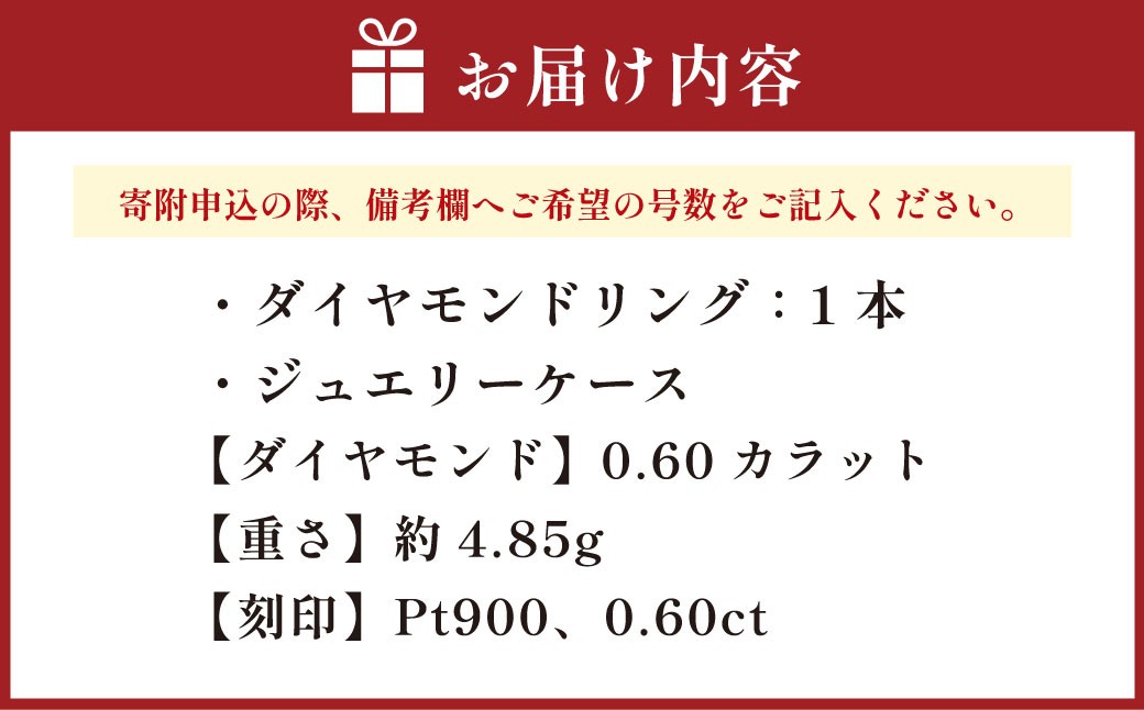 プラチナダイヤモンドリング ハーフエタニティーリング 0.60カラット 【AK-2160/0012】 