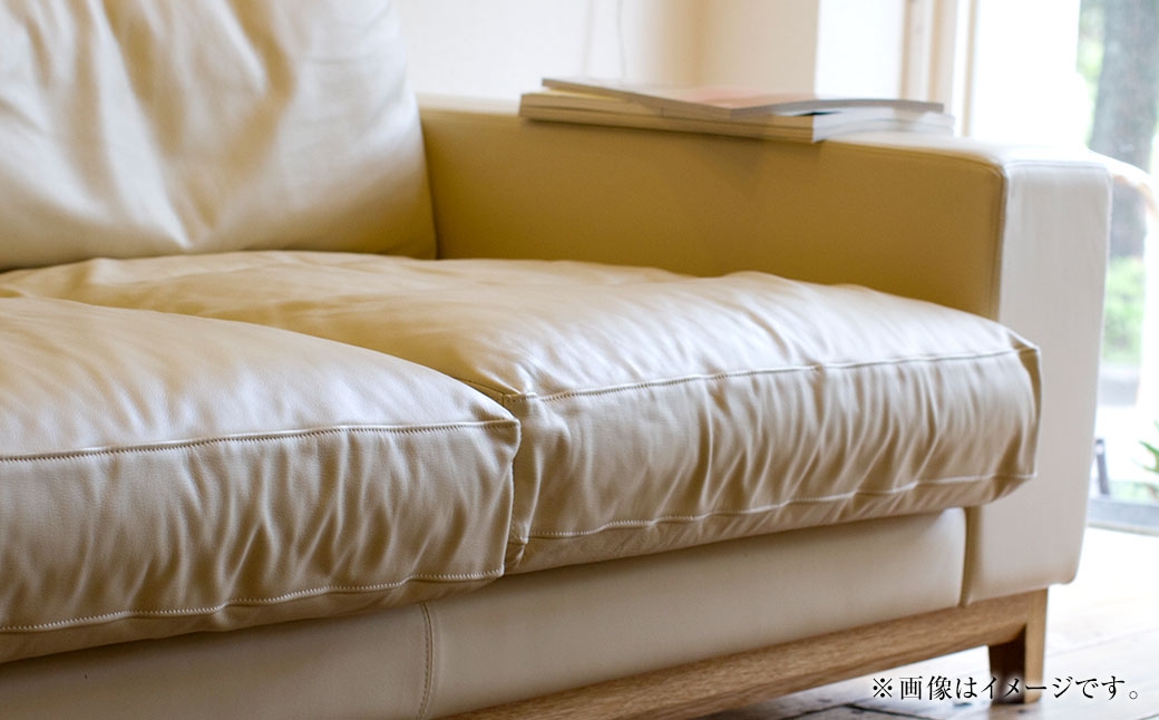 フロー2人掛けソファ ( オーク-本革ブラウン ) ／ ソファー ローソファ 革 レザー 家具 インテリア 長崎県 長崎市