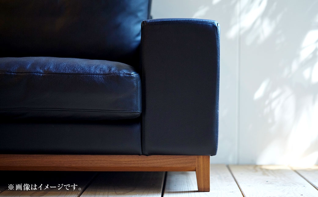 フロー3人掛ソファ（ウォールナット-本革BR） ／  インテリア 家具 ソファ モダン リビング 革 レザー ローソファ