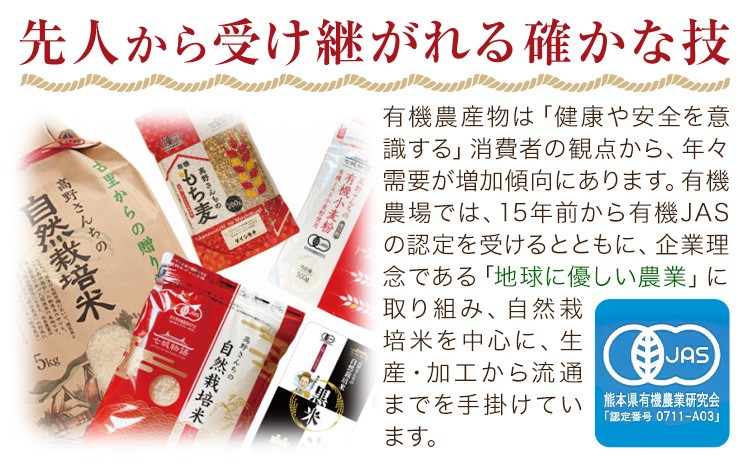 【通常パック】【定期便3ヶ月】七城物語 高野さんちの 自然栽培米 （玄米） 5kg （2.5kg×2パック） 合計15kg