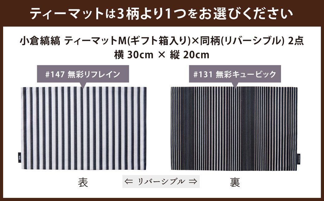 【選べるデザイン】「小倉 縞縞」テーブルリネン コーディネートセット
