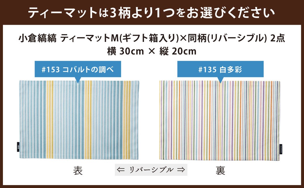 【選べるデザイン】「小倉 縞縞」テーブルリネン コーディネートセット