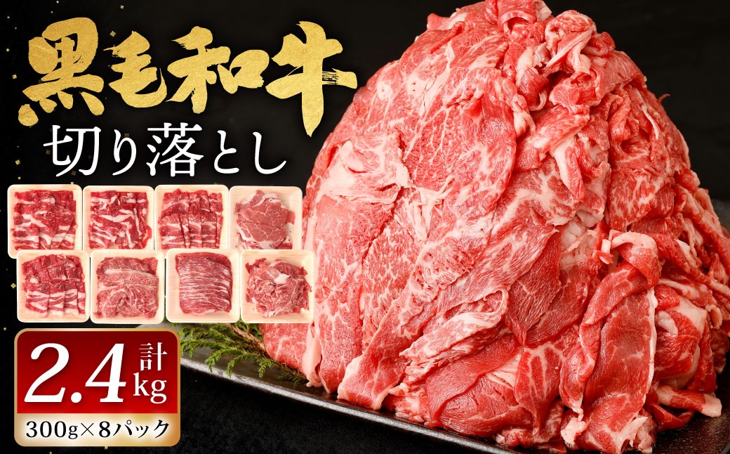 九州産 黒毛和牛 切り落とし 計2.4㎏ 300g×8パック 小分け