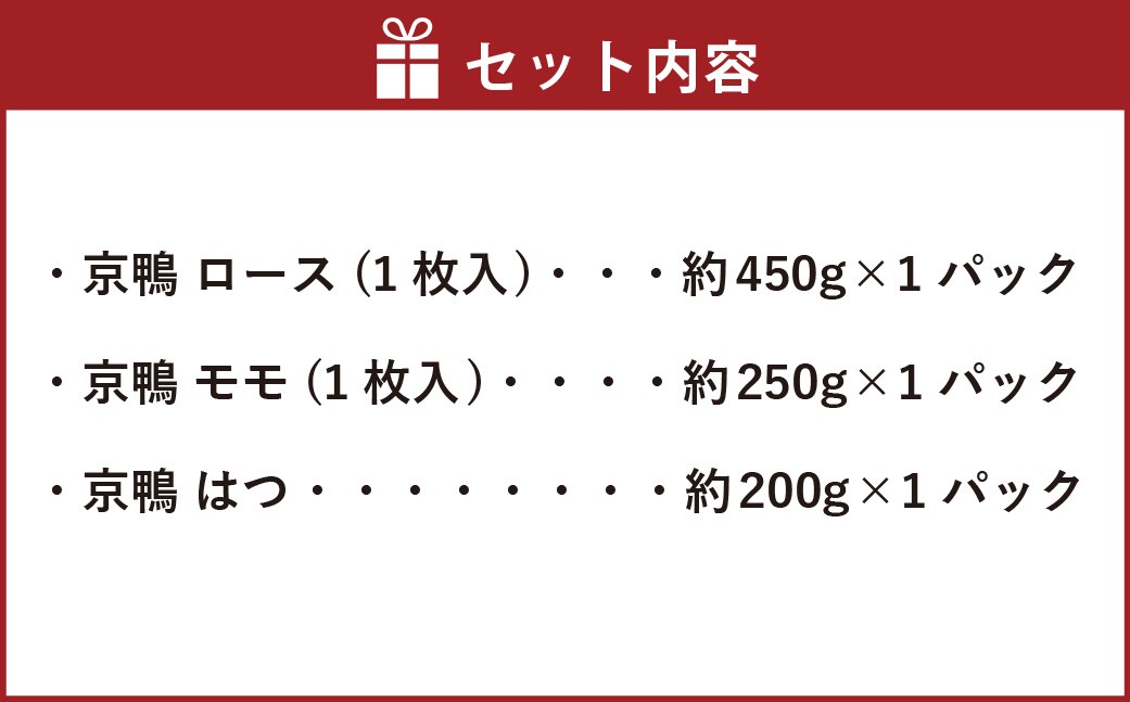 『京鴨』鴨肉 ふるさと 特選 セット（3パック（合計約900g））【配達不可：離島】