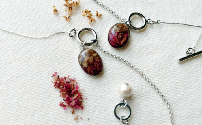 ネックレス アクセサリー 2WAY ナチュラル ハーブ パール レディース