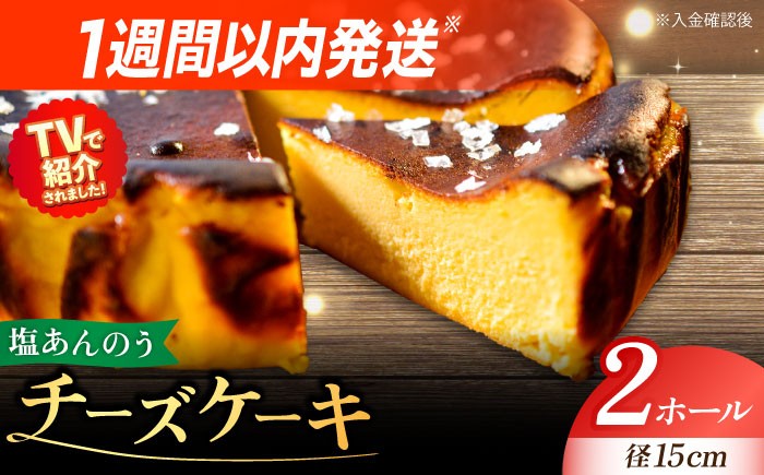 塩あんのうチーズケーキ 2ホール / 安納芋 スイーツ 冷凍 新上五島町