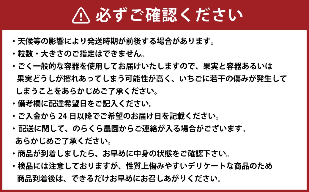 【指定日必須】【2026年2月下旬迄発送予定】のらくら農園の新鮮いちごA