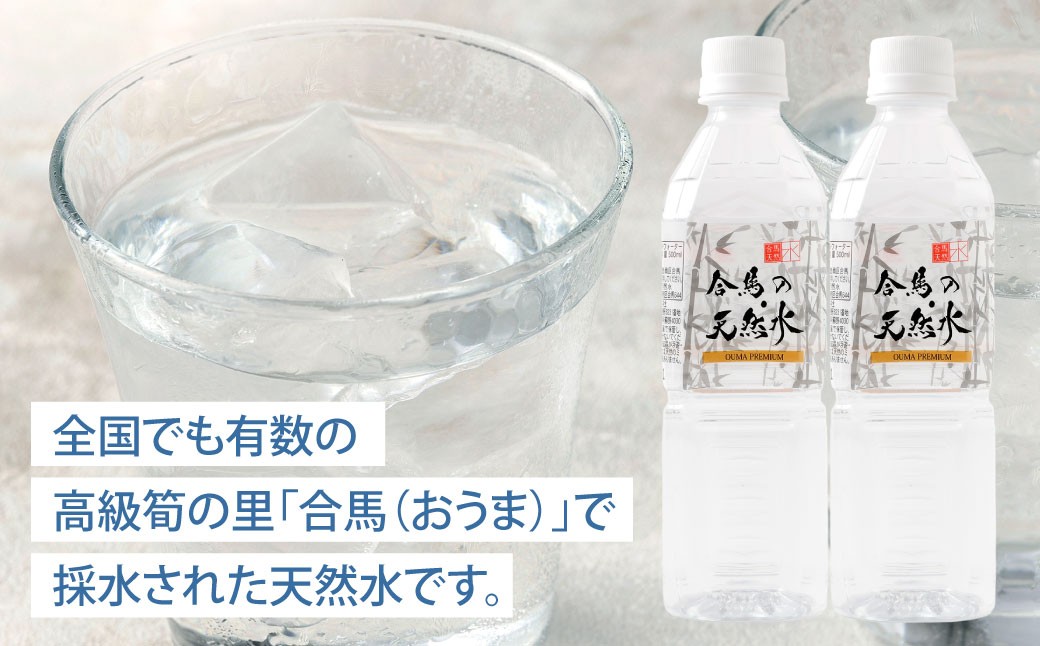 合馬の天然水 500ml 2ケース（24本入り×2箱）