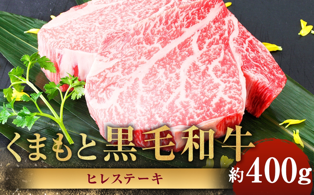 くまもと黒毛和牛 ヒレステーキ 約400g（約200g×2パック）