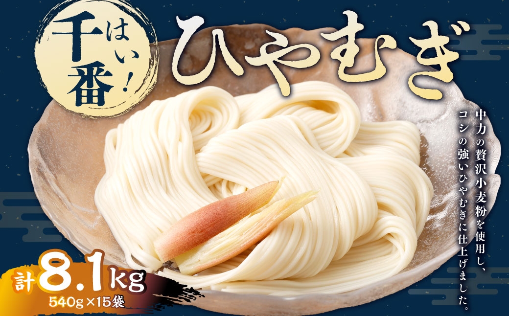 はい!千番ひやむぎ540g×15袋