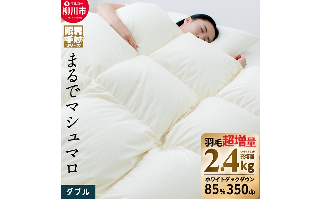 羽毛布団 ダブル 190cm×210cm 超超増量 2.4kg