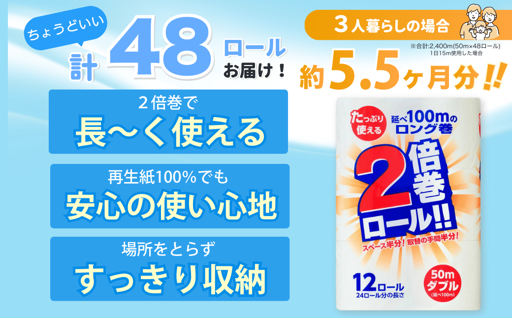 ※通常のトイレットペーパーホルダーで使用可能