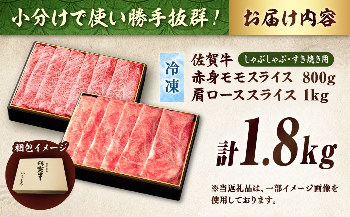 佐賀牛 しゃぶしゃぶセット モモ＆ロース 計1.8kg しゃぶしゃぶ用 赤身 すき焼き 牛肉 しゃぶしゃぶ 佐賀県産 もも