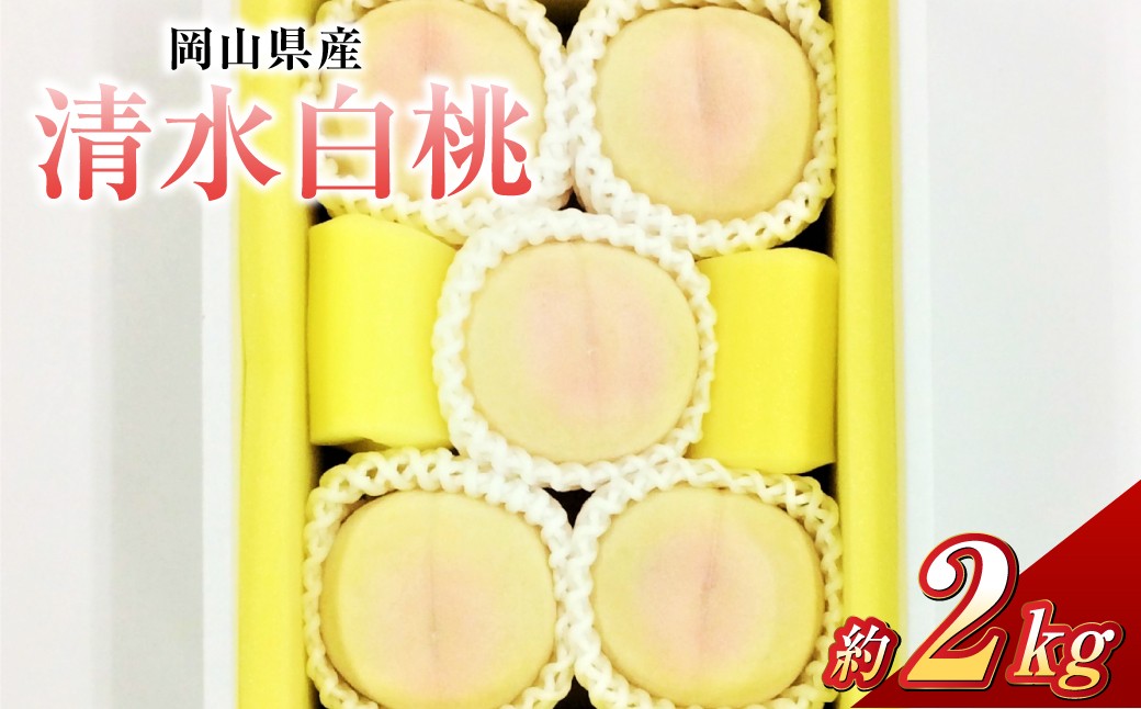 清水白桃 8玉（合計約2.0kg）