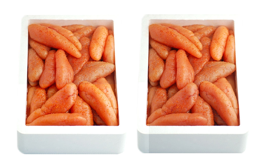 【 訳あり 】 大容量「無着色辛子明太子」1kg×2（一本物・切れ子込み）