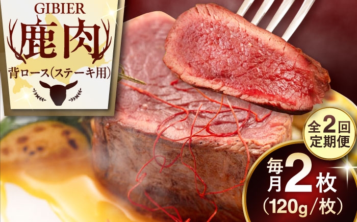 背ロース 120g×2枚 ジビエ 鹿 ロース ステーキ ステーキ用 赤身 冷凍 冷凍配送 定期便  定期便