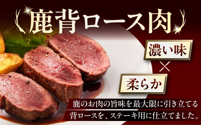 背ロース 120g×4枚 北海道 ジビエ 鹿 ロース ステーキ ステーキ用 赤身 冷凍 冷凍配送 定期便