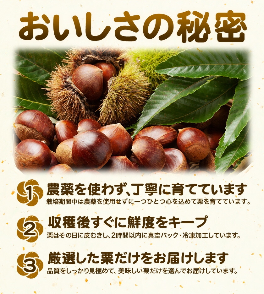 菊池水源産 さのマロン 冷凍剥き栗 800g （ 400g × 2個 )