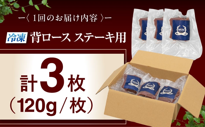 背ロース 120g×3枚 ジビエ 鹿 ロース ステーキ ステーキ用 赤身 冷凍 冷凍配送 定期便