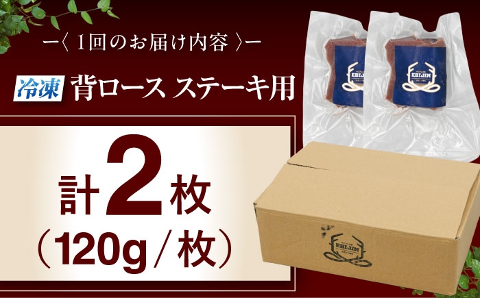 背ロース 120g×2枚 ジビエ 鹿 ロース ステーキ ステーキ用 赤身 冷凍 冷凍配送 定期便  定期便