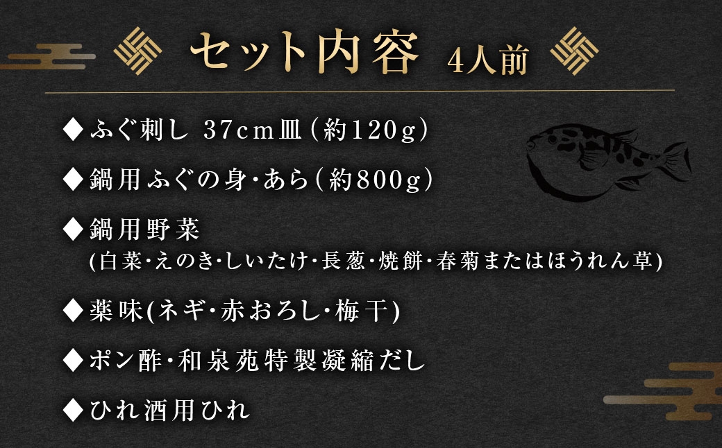 長崎とらふぐ鍋・刺身セット4人前