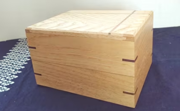 【栗 無垢材】 2段 小物収納箱 重箱型 | MIYABI WOODWORKS