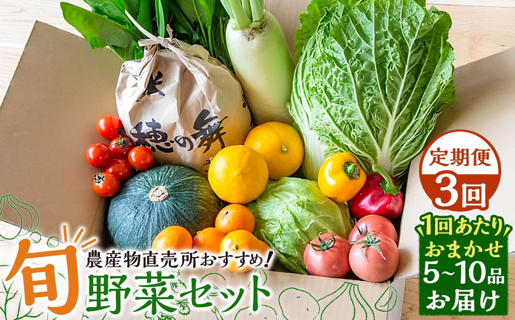 【全3回定期便】 農産物直売所おすすめ！ 旬野菜 セット 5～10品目 
