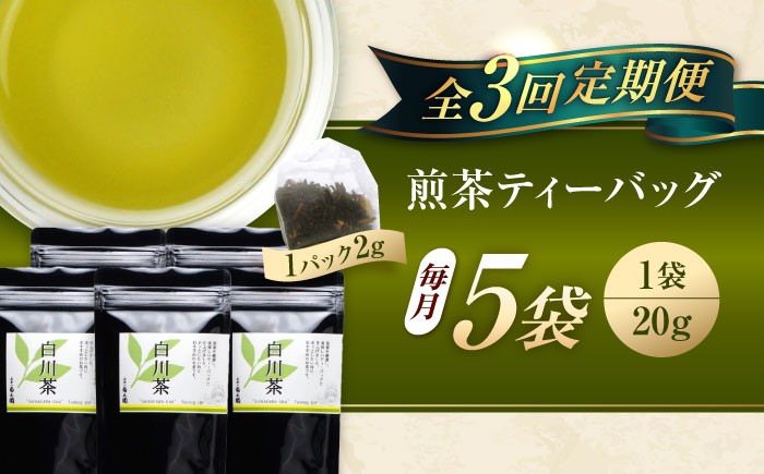定期便 香る 煎茶フレーバー ティーバッグ 5袋セット お茶 国産 岐阜 白川町