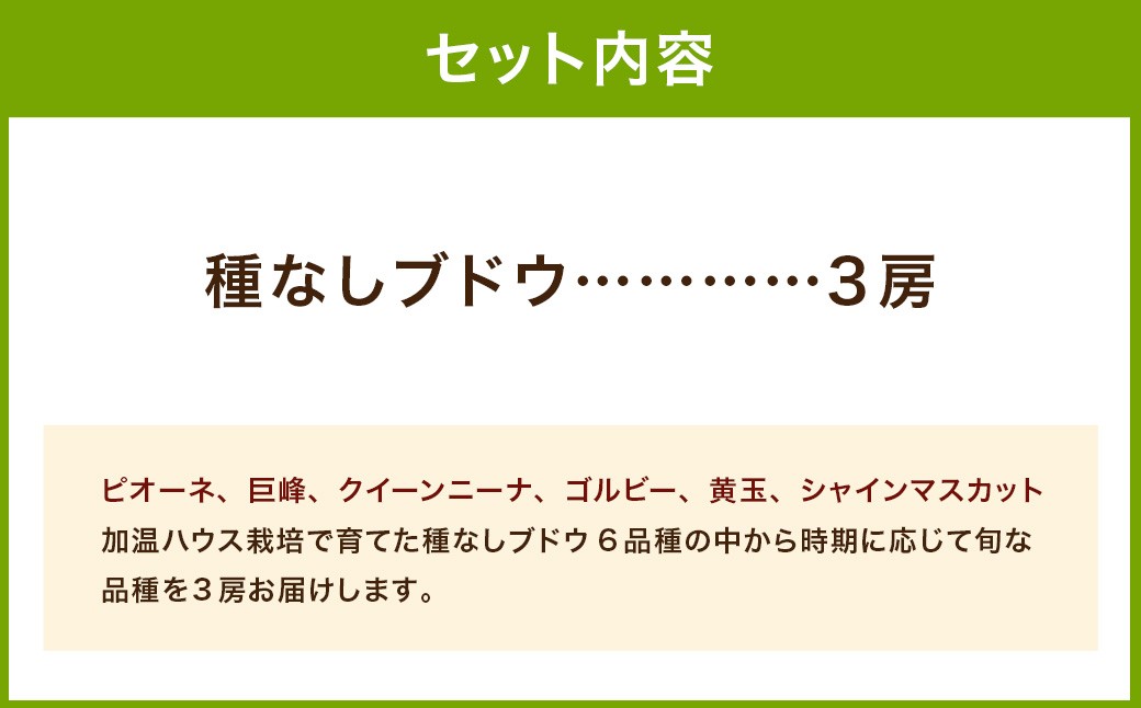 加温ハウスぶどうの3種セット