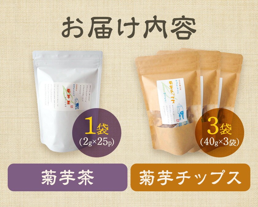 乾燥おじさんの 菊芋 セット（菊芋チップス 3袋・菊芋茶 1袋）お茶