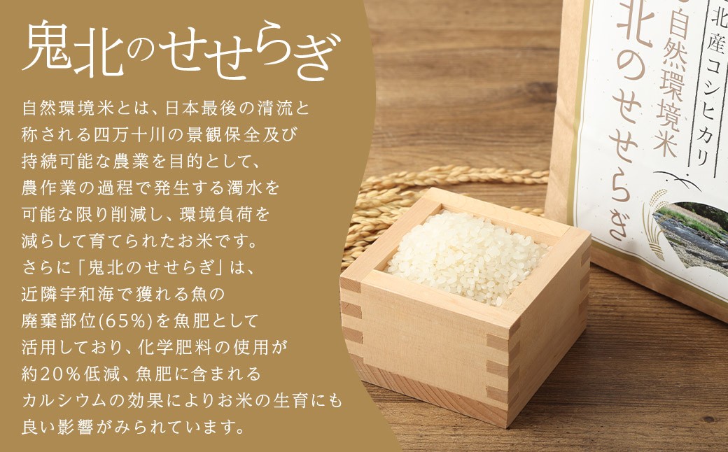 【令和6年産】 自然環境米 鬼北のせせらぎ（コシヒカリ） 5kg 米 お米 【えひめの町（超）推し！（鬼北町）】（391-1）