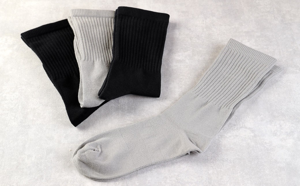 【選べるカラー】【25-27cm】 ｢極プレミアム｣ 先丸ソックス 2足組（同色）2セット 計4足