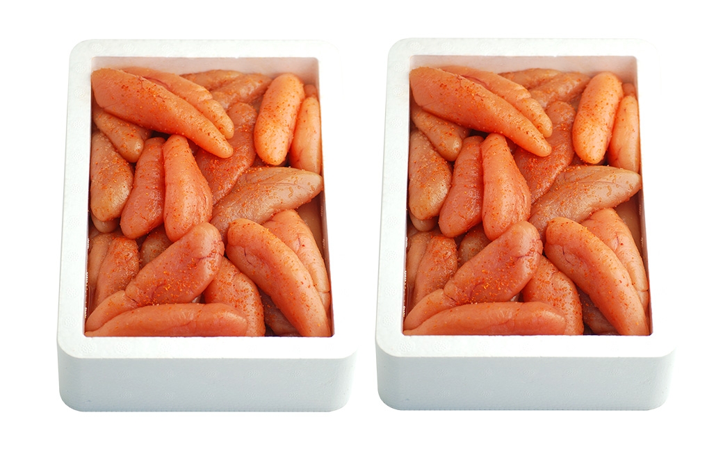 【 訳あり 】 大容量 「 無着色 辛子明太子 」 1kg × 2 （ 一本物 ・ 切れ子込み ）