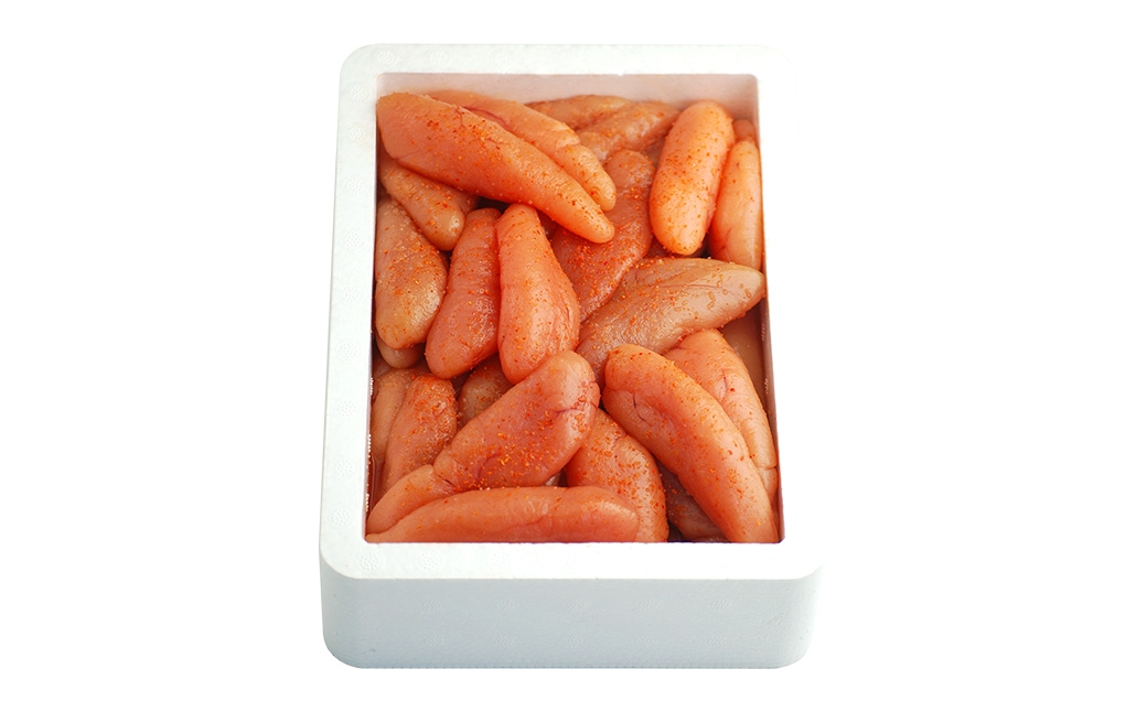 【 訳あり 】 大容量 「 無着色 辛子明太子 」 1kg （ 一本物 ・ 切れ子込み ）